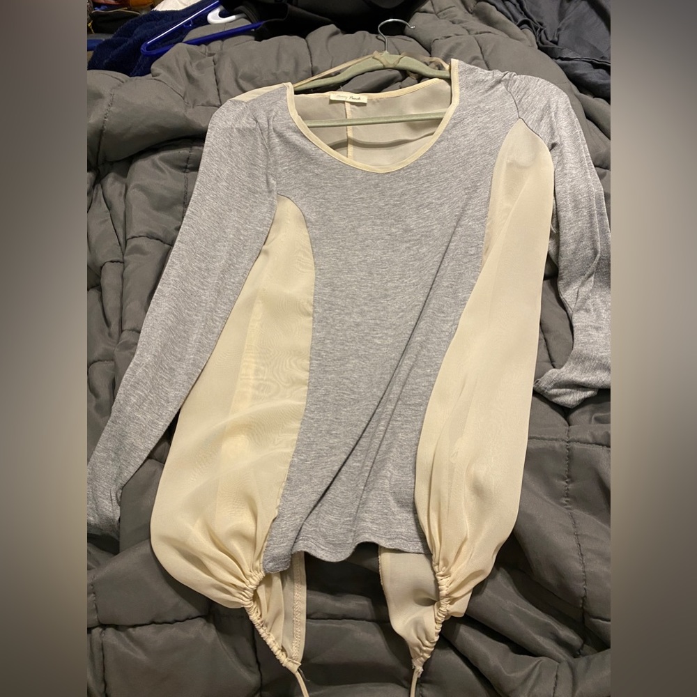Shear and cotton sweater